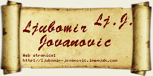 Ljubomir Jovanović vizit kartica